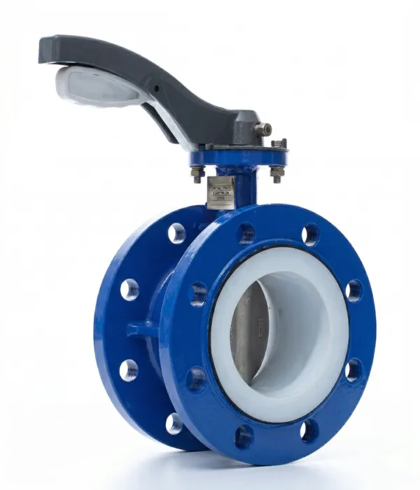 Flanged PTFE-lined rubber butterfly valve